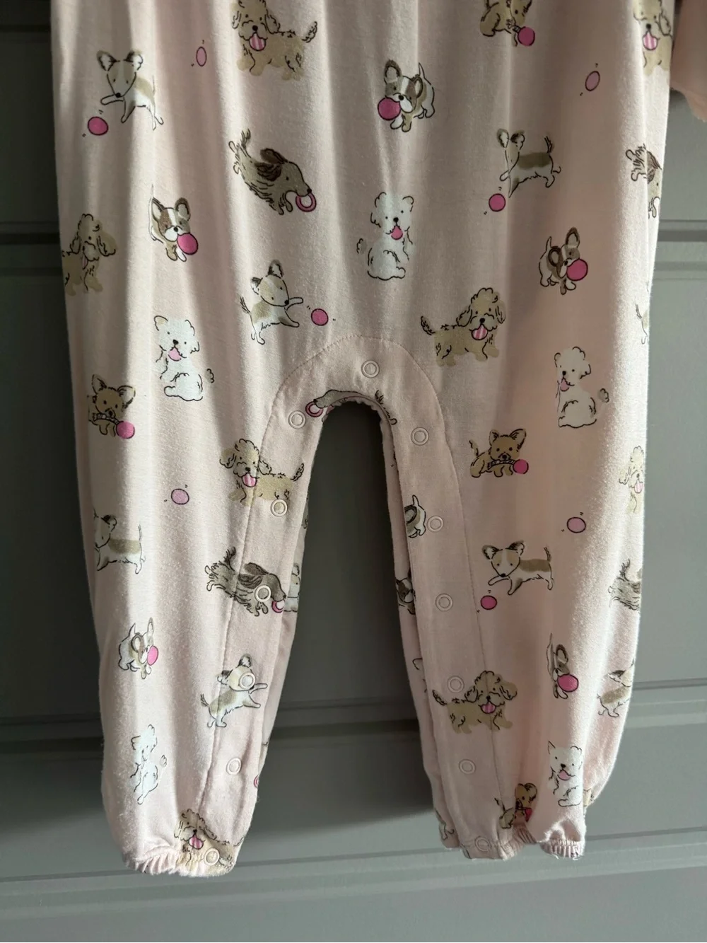 Angel Dear Pink Puppy Print One-Piece romper